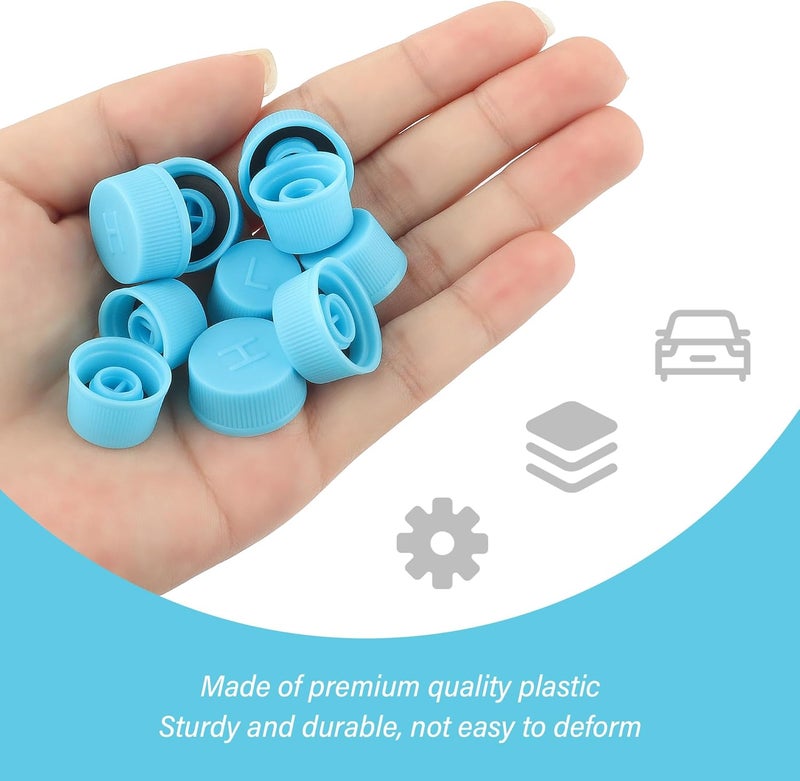 Stacool 10 قطع أغطية صمامات مكيف الهواء للسيارة، أغطية منفذ الضغط المنخفض وأغطية الضغط العالي لمكيف الهواء لنظام R134a، ملحقات مكيف الهواء للسيارات والشاحنات وسيارات الدفع الرباعي (10 قطع) - Image 3